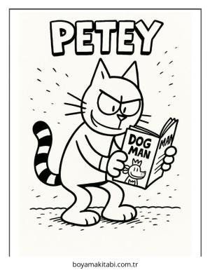 Dog Man boyama sayfası – sevimli karakter, sanatsal çalışma