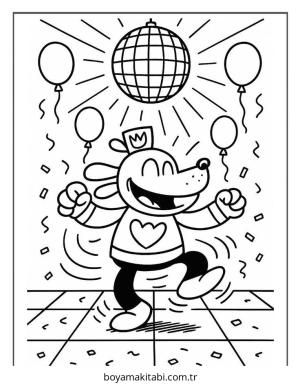 Dog Man boyama sayfası – çocuklar için, çizgi film temalı