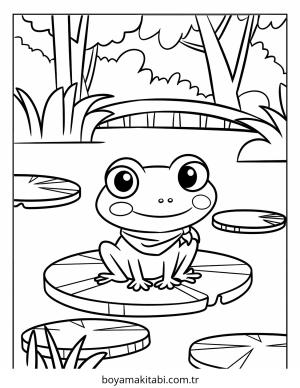 Doğa boyama sayfası – sevimli karakter, sanatsal çalışma