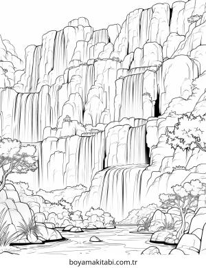 Doğa boyama sayfası – keyifli zaman, renkli çizimler
