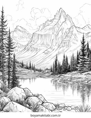 Doğa boyama sayfası – boyama çalışması, yaratıcılığı geliştirir