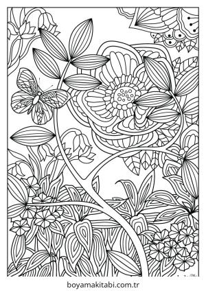 Doğa boyama sayfası – sanatsal çalışma, çocuklar için