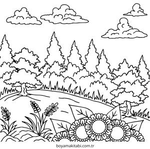 Doğa boyama sayfası – yaratıcılığı geliştirir, keyifli zaman