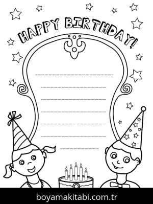 Doğum günü boyama sayfası – yaratıcılık, eğlenceli etkinlik