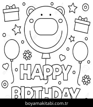Doğum günü boyama sayfası – eğitici aktivite, yaratıcılık