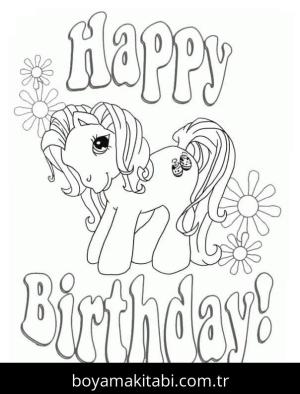 Doğum günü boyama sayfası – boyama çalışması, yaratıcılığı geliştirir