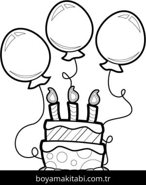 Doğum günü boyama sayfası – sanatsal çalışma, çocuklar için