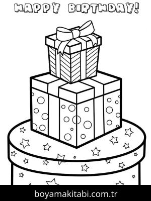 Doğum günü boyama sayfası – el becerilerini geliştirir, boyama çalışması