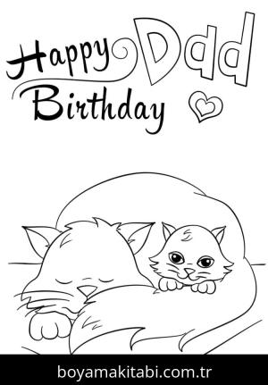 Doğum günü boyama sayfası – çizgi film temalı, basit çizim