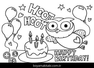 Doğum günü boyama sayfası – kolay boyama, eğitici aktivite