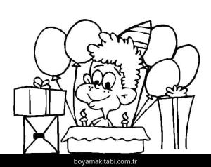 Doğum günü boyama sayfası – PDF indir, sevimli karakter