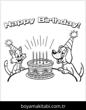 Doğum günü boyama sayfası – eğitici aktivite, yaratıcılık