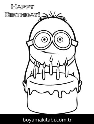 Doğum günü boyama sayfası – el becerilerini geliştirir, boyama çalışması