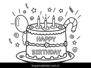 Doğum günü boyama sayfası – boyama çalışması, yaratıcılığı geliştirir