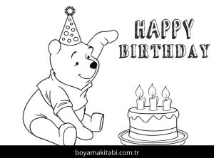 Doğum günü boyama sayfası – renkli çizimler, okul öncesi