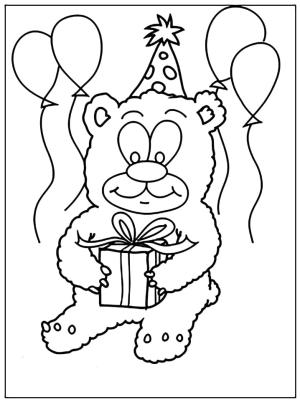 Doğum günü boyama sayfası,  coloring page, Nallebjörn’le Doğum Günün Kutlu Olsun, 