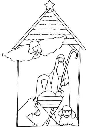 Doğum Sahnesi boyama sayfası,  coloring page, İsa’nın Doğuşu çalışma sayfası, 