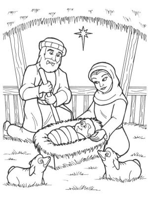 Doğum Sahnesi boyama sayfası,  coloring page, Doğum Sahnesi Ücretsiz, 