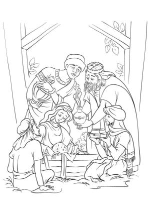 Doğum Sahnesi boyama sayfası,  coloring page, Ücretsiz Doğum Sahnesi görseli, 