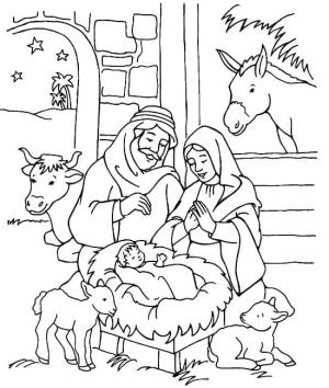 Doğum Sahnesi boyama sayfası,  coloring page, Noel Doğum Sahnesi, 