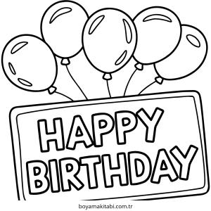 Doğumgünü boyama sayfası – el becerilerini geliştirir, boyama çalışması