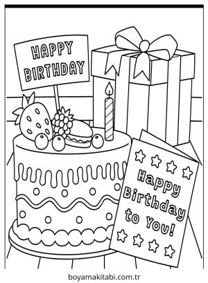 Doğumgünü boyama sayfası – eğitici aktivite, yaratıcılık