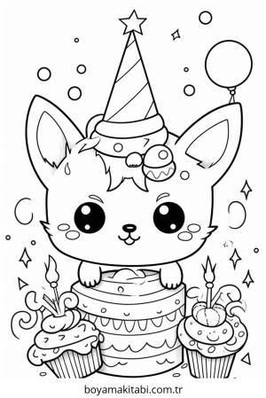 Doğumgünü boyama sayfası – okul öncesi, evde etkinlik