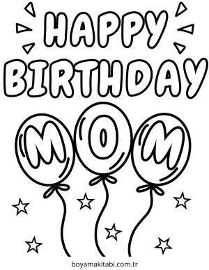 Doğumgünü boyama sayfası – kolay boyama, eğitici aktivite