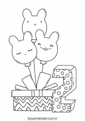 Doğumgünü boyama sayfası – çocuklar için, çizgi film temalı