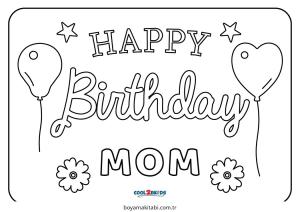 Doğumgünü boyama sayfası – evde etkinlik, ücretsiz yazdır