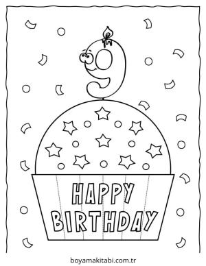 Doğumgünü boyama sayfası – evde etkinlik, ücretsiz yazdır