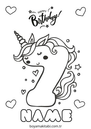 Doğumgünü boyama sayfası – kolay boyama, eğitici aktivite