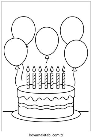 Doğumgünü boyama sayfası – boyama çalışması, yaratıcılığı geliştirir