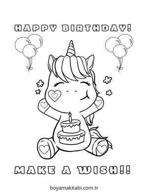 Doğumgünü boyama sayfası – yaratıcılığı geliştirir, keyifli zaman