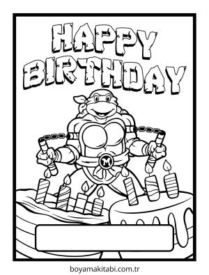 Doğumgünü boyama sayfası – renkli çizimler, okul öncesi