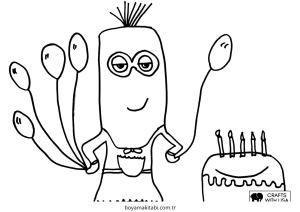 Doğumgünü boyama sayfası – kolay boyama, eğitici aktivite
