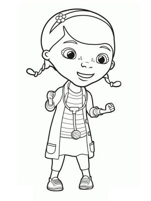 Doktor McStuffins boyama sayfası,  coloring page, Doktor McStuffins gülümsüyor, 