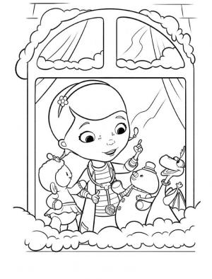 Doktor McStuffins boyama sayfası,  coloring page, Doktor McStuffins arkadaşlarıyla ücretsiz, 