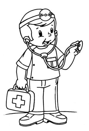 Doktor boyama sayfası,  coloring page, Çocuk Doktoru, 