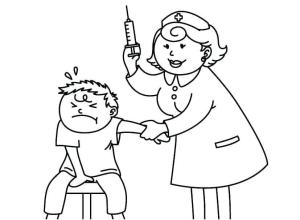 Doktor boyama sayfası,  coloring page, Hasta korkar ve Doktor, 