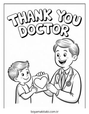 Doktor boyama sayfası – eğitici aktivite, yaratıcılık