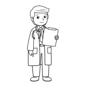 Doktor boyama sayfası,  coloring page, Yakışıklı Adam Doktor, 