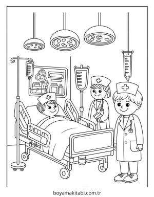 Doktor boyama sayfası – yaratıcılığı geliştirir, keyifli zaman