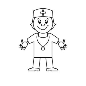 Doktor boyama sayfası,  coloring page, Basit Kadın Doktor, 