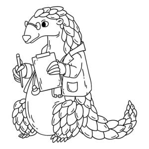 Doktor boyama sayfası,  coloring page, Pangolin Doktor, 