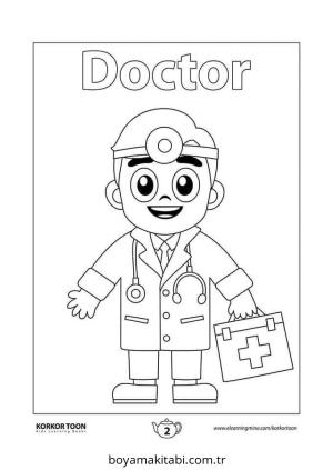 Doktor boyama sayfası – yaratıcılığı geliştirir, keyifli zaman