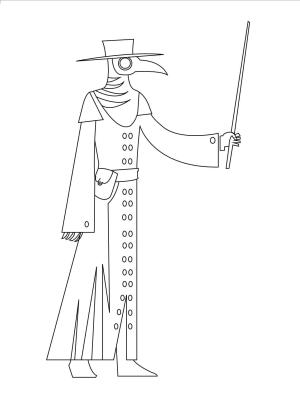 Doktor boyama sayfası,  coloring page, Veba Doktor, 