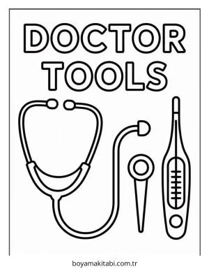 Doktor boyama sayfası – okul öncesi, evde etkinlik