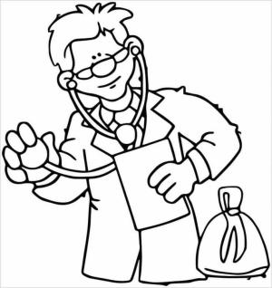 Doktor boyama sayfası,  coloring page, Temel Erkek Doktor, 