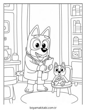 Doktor boyama sayfası – okul öncesi, evde etkinlik